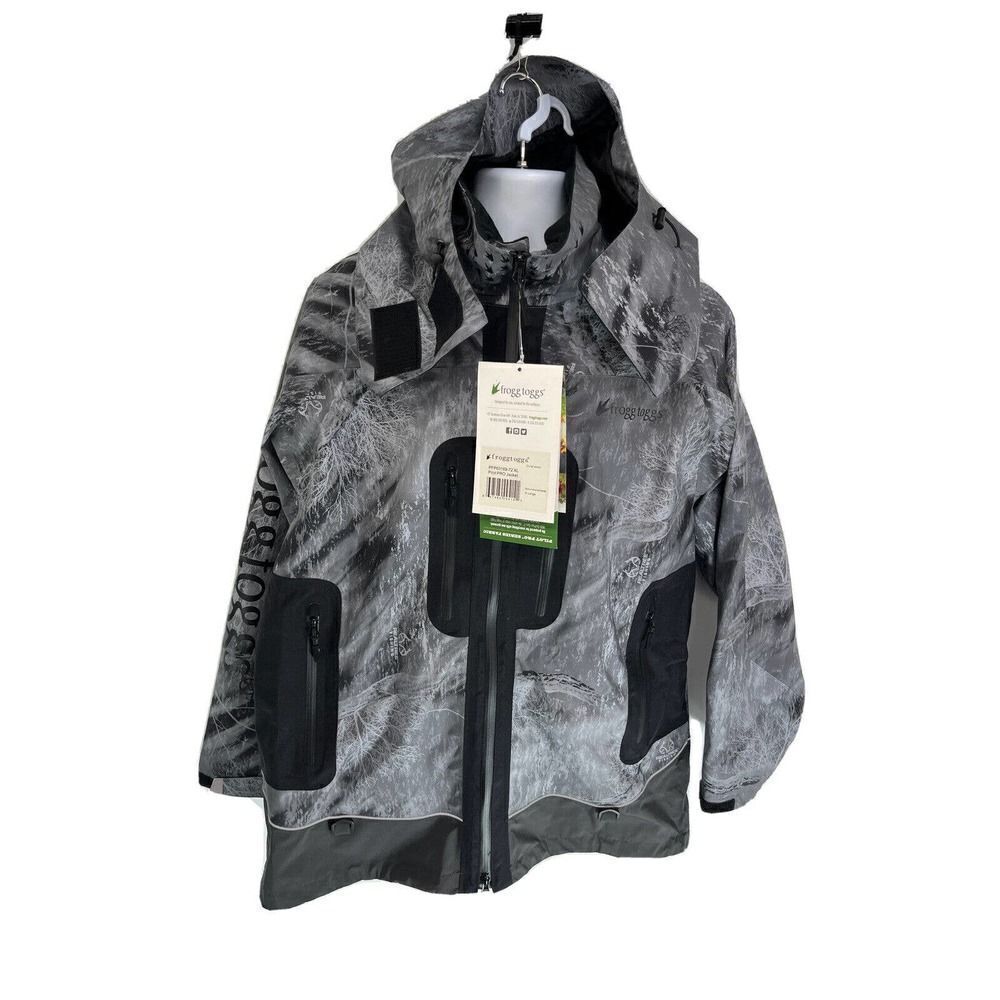 Frogg Toggs Men's Pilot Pro Jacket Sz XL Realtree Gray Fishing Hooded Waterproof - Picture 4 of 16